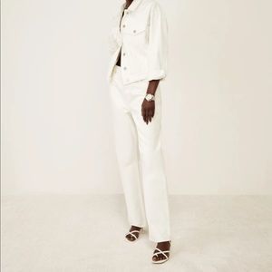 Reformation Cynthia straight leg jeans in white